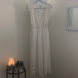 white, floral jumpsuit